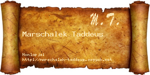 Marschalek Taddeus névjegykártya